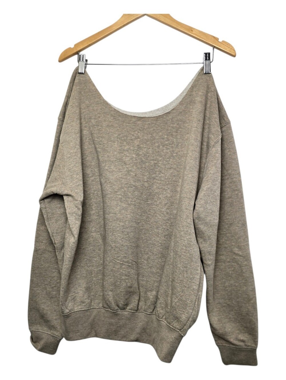 Fleece Factory Women’s Tan Fleece Pullover Sweatshirt Size L Cozy Neutral Casual